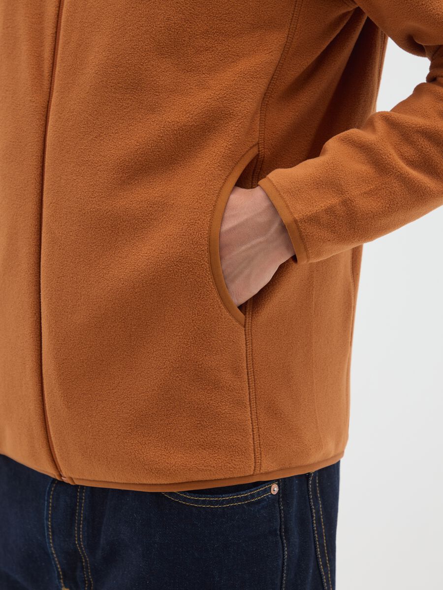 Felpa in pile marrone regular fit_3