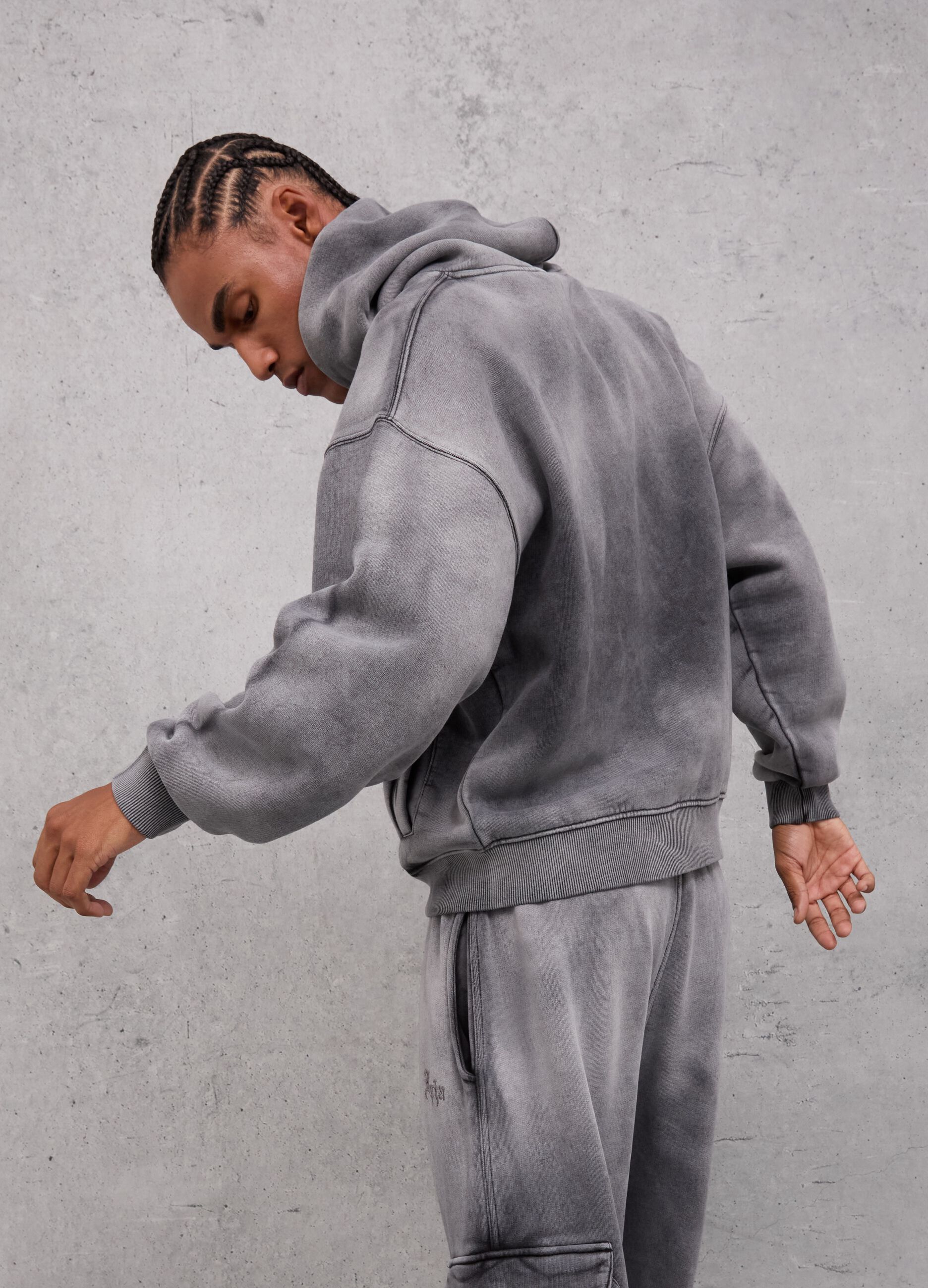 Sunfaded Zip Hoodie Vintage Grey