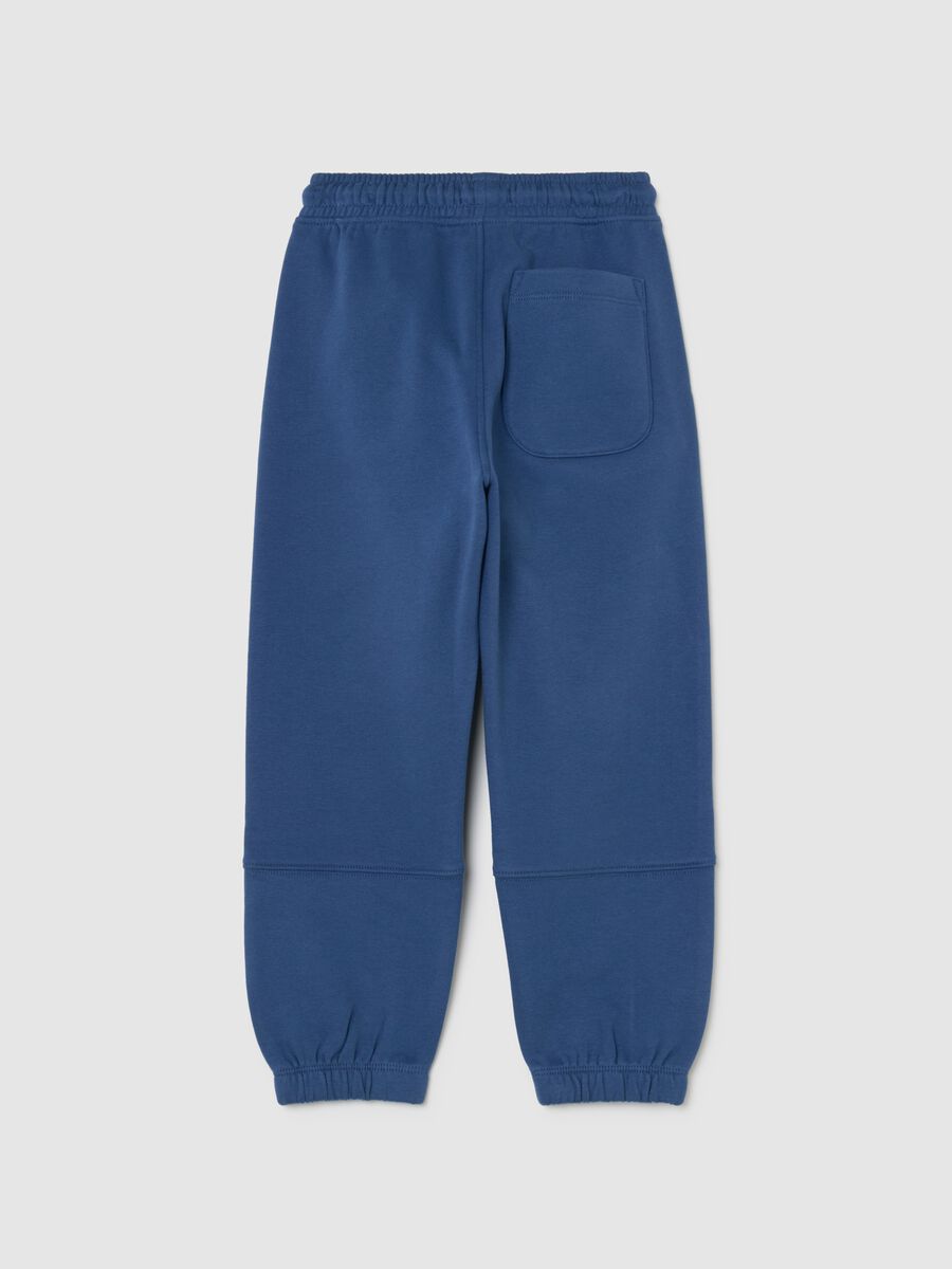 Kids' blue jogger trousers in pure cotton comfort fit_1