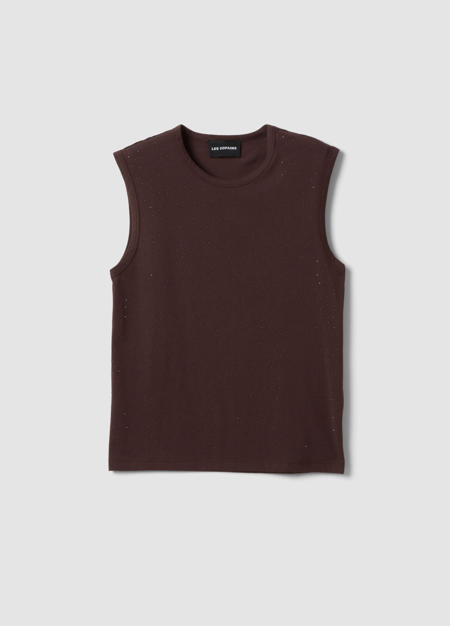 Brown cotton-blend top