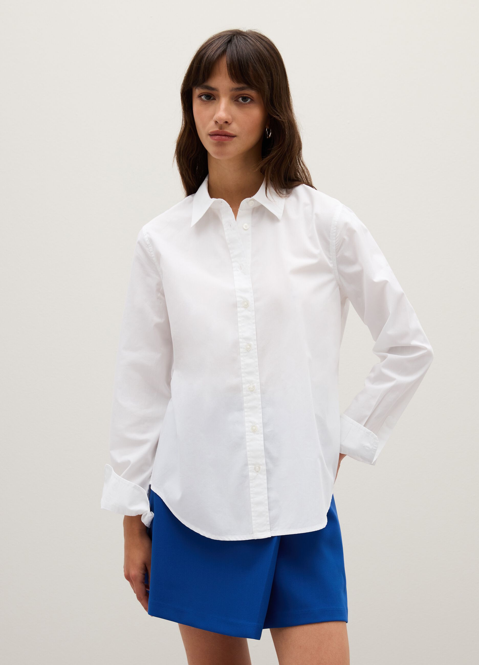White pure cotton regular fit shirt