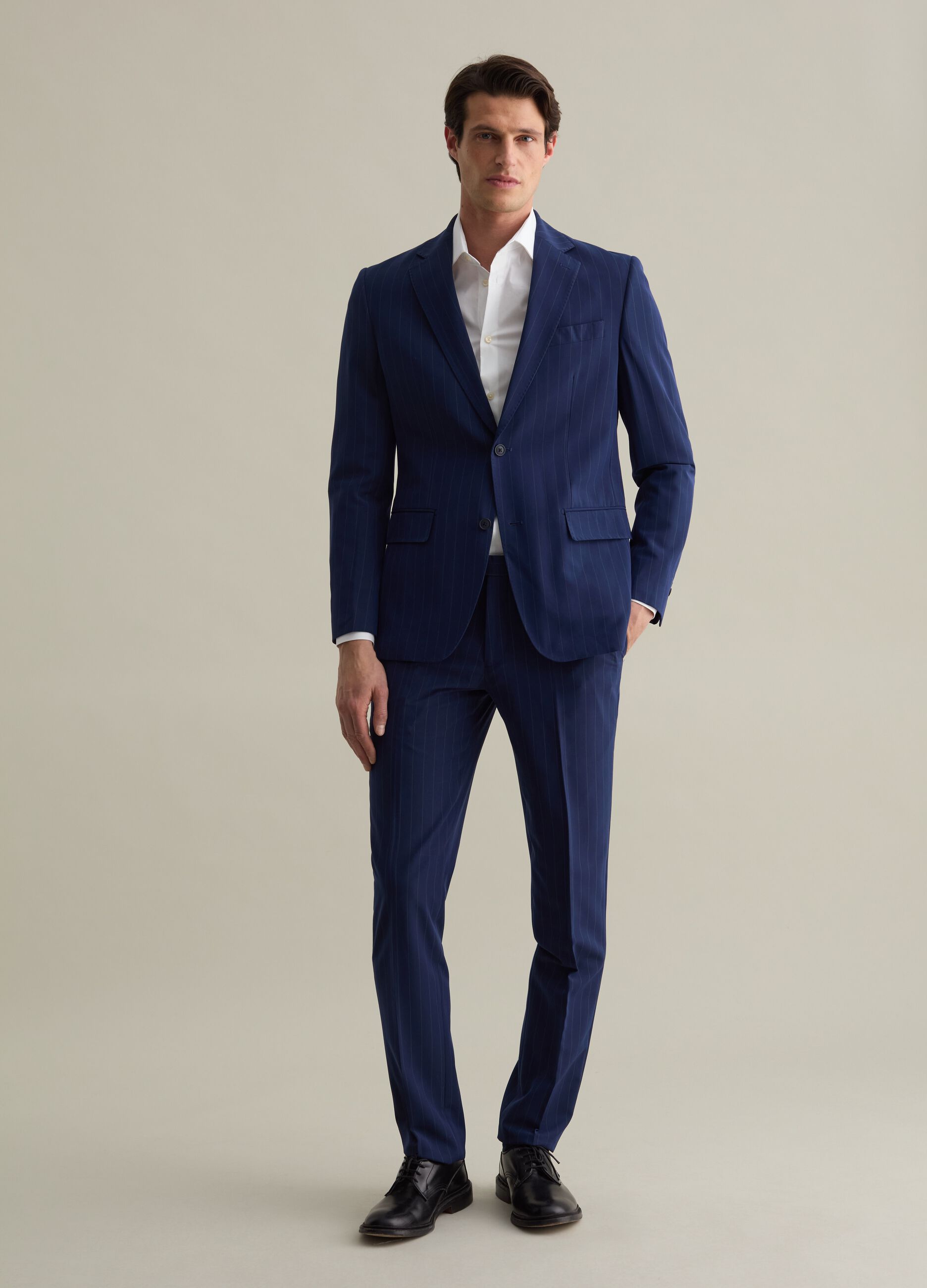 Blazer gessato monopetto easy fit