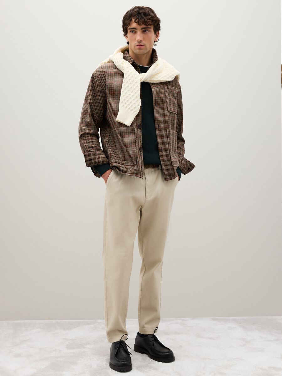 Brown Check Jacket with Zip_2