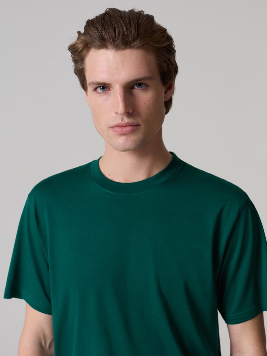 Supima cotton T-shirt with round neck_1