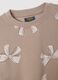 Girls' beige pure cotton sweatshirt with crew neck regular fit_2