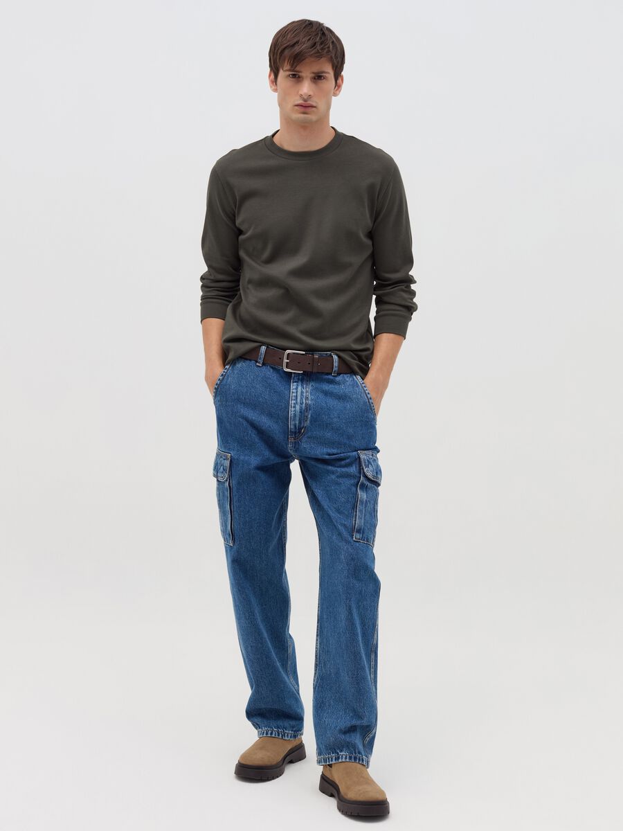 T-shirt a maniche lunghe in cotone interlock_1