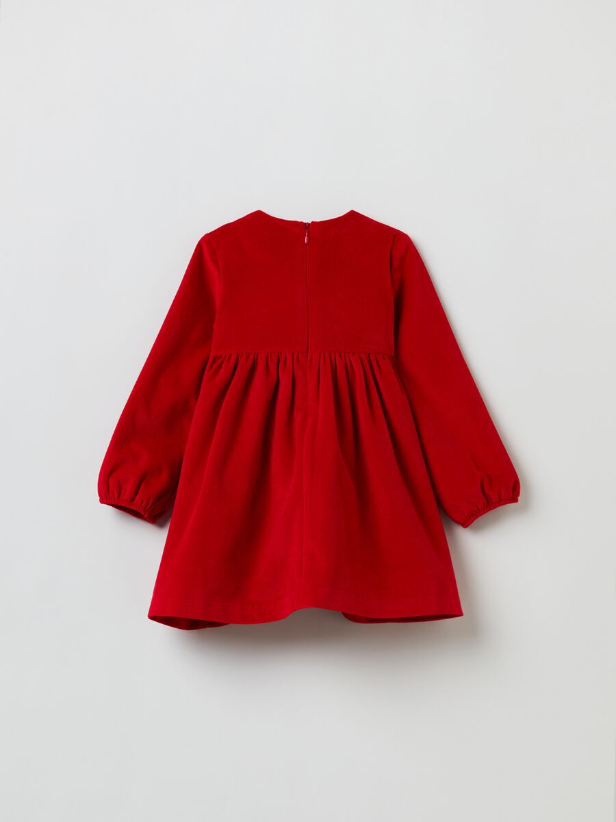 Abito in velour con arricciatura_1