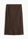 Brown midi skirt in pure viscose with animal print_3