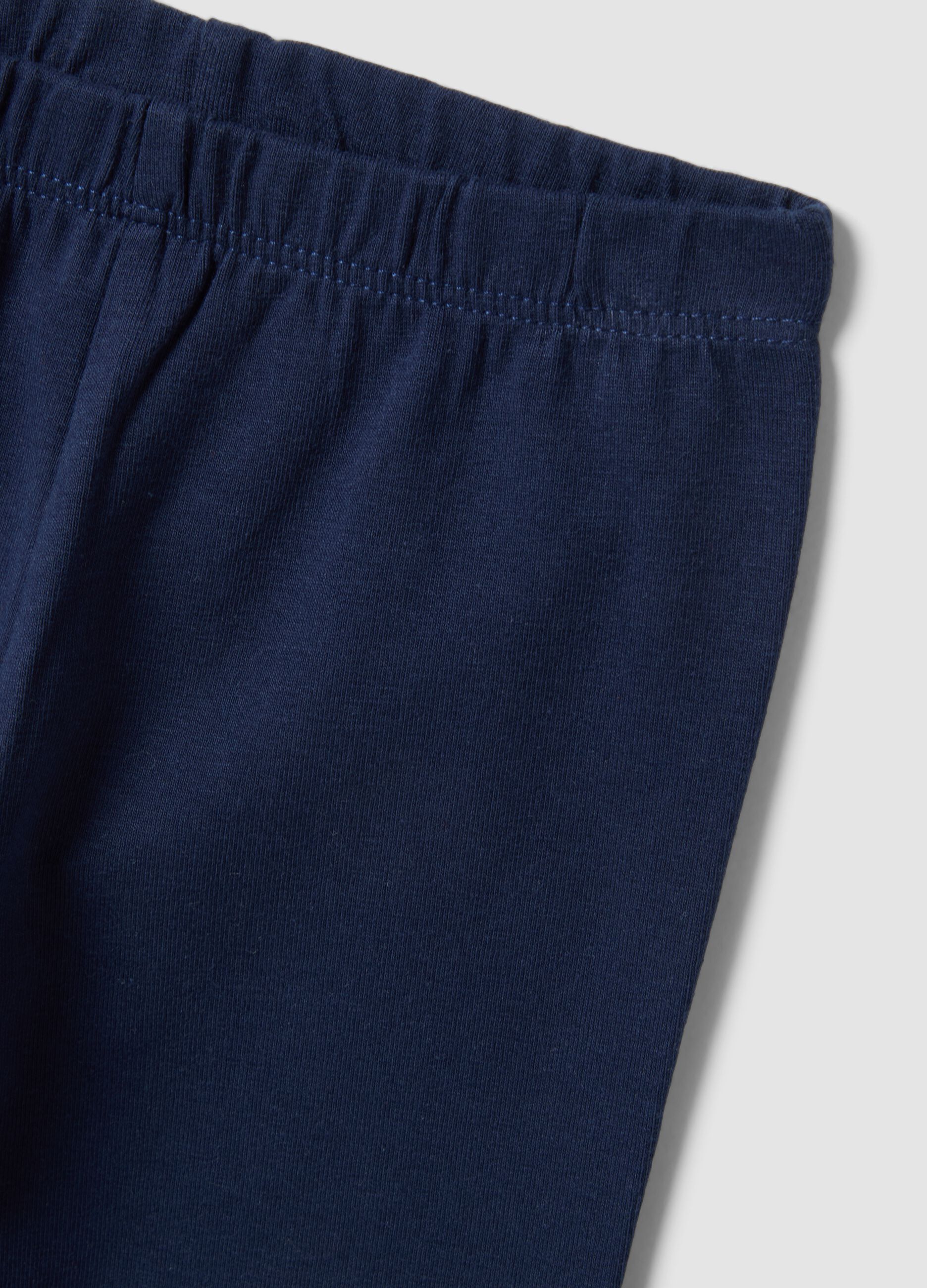 2-pack multicolour stretch cotton leggings for baby girl