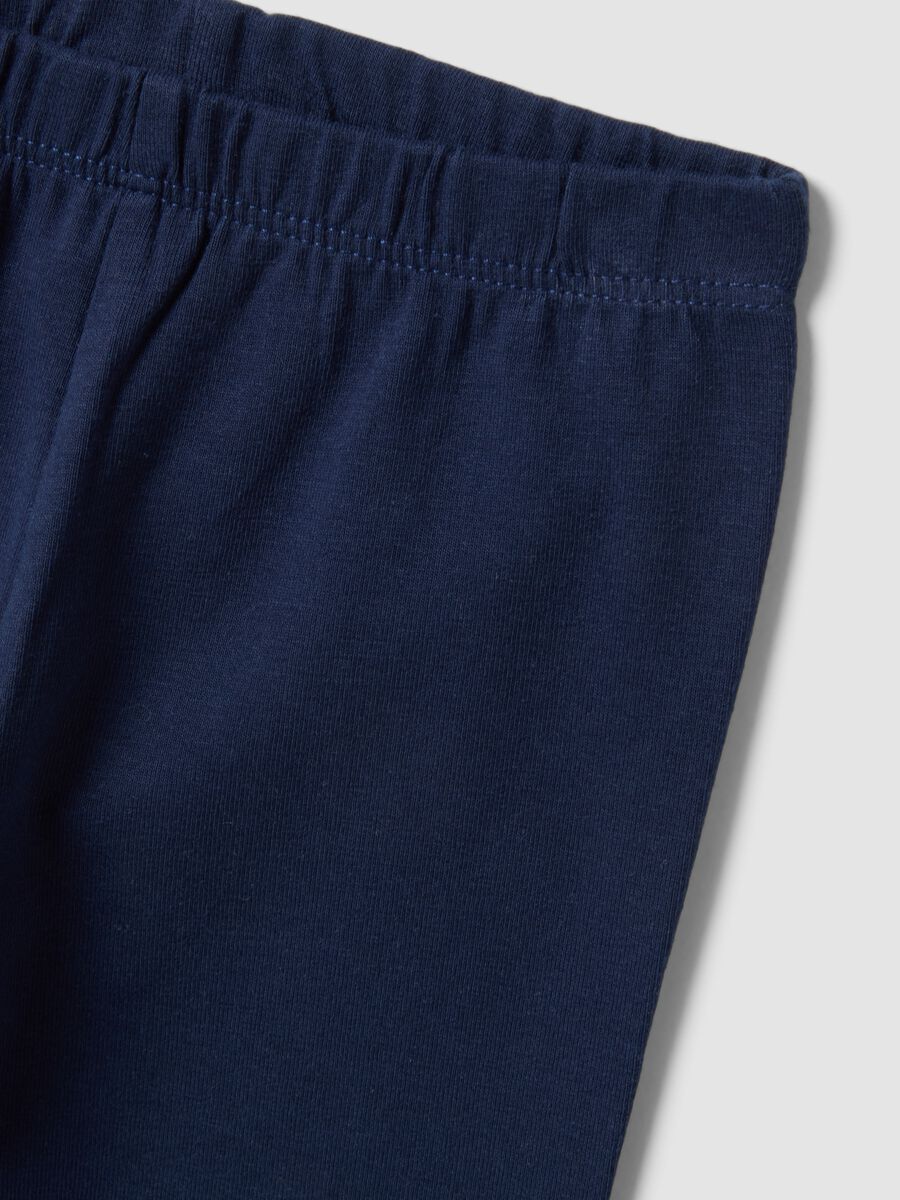 2-pack multicolour stretch cotton leggings for baby girl_2