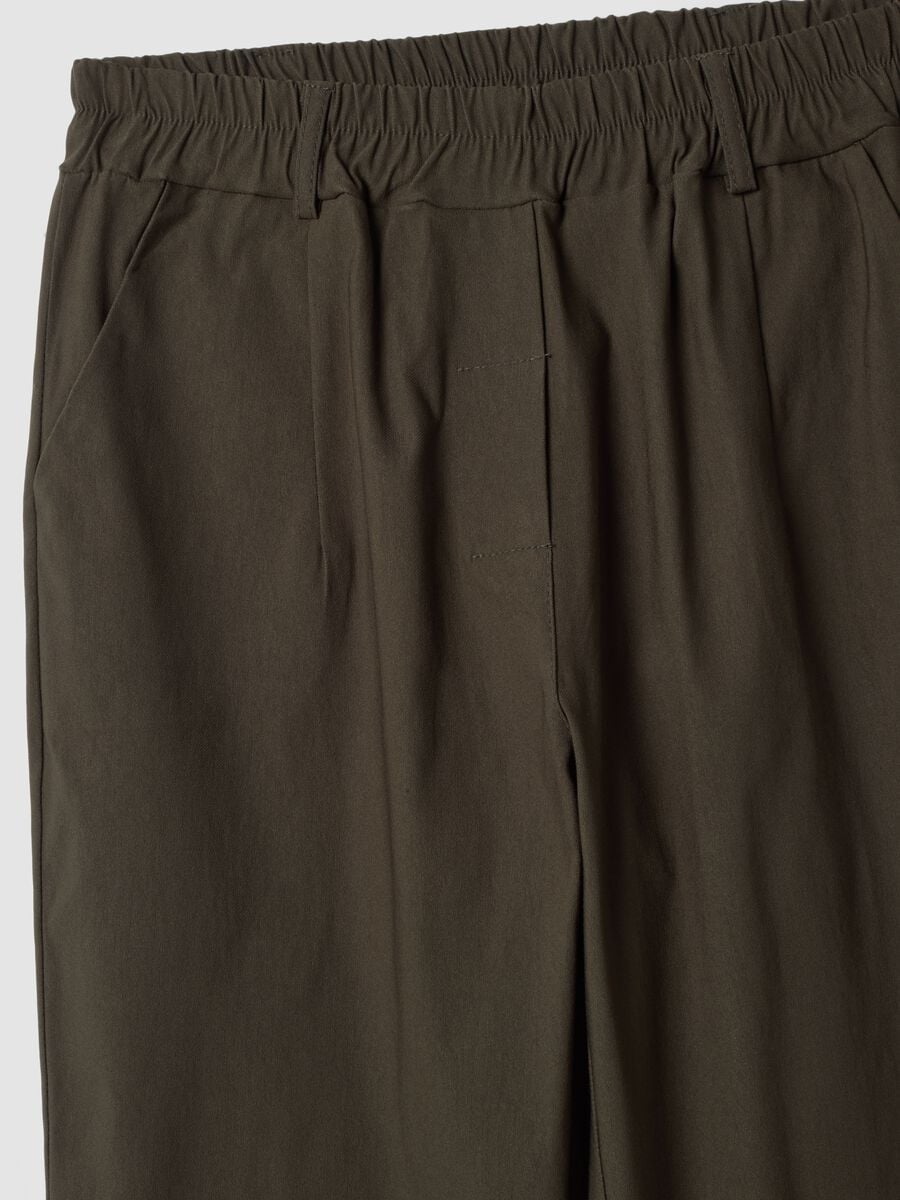 Green stretch viscose trousers, regular fit_1