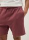 Red cotton-blend regular-fit shorts with drawstring_3