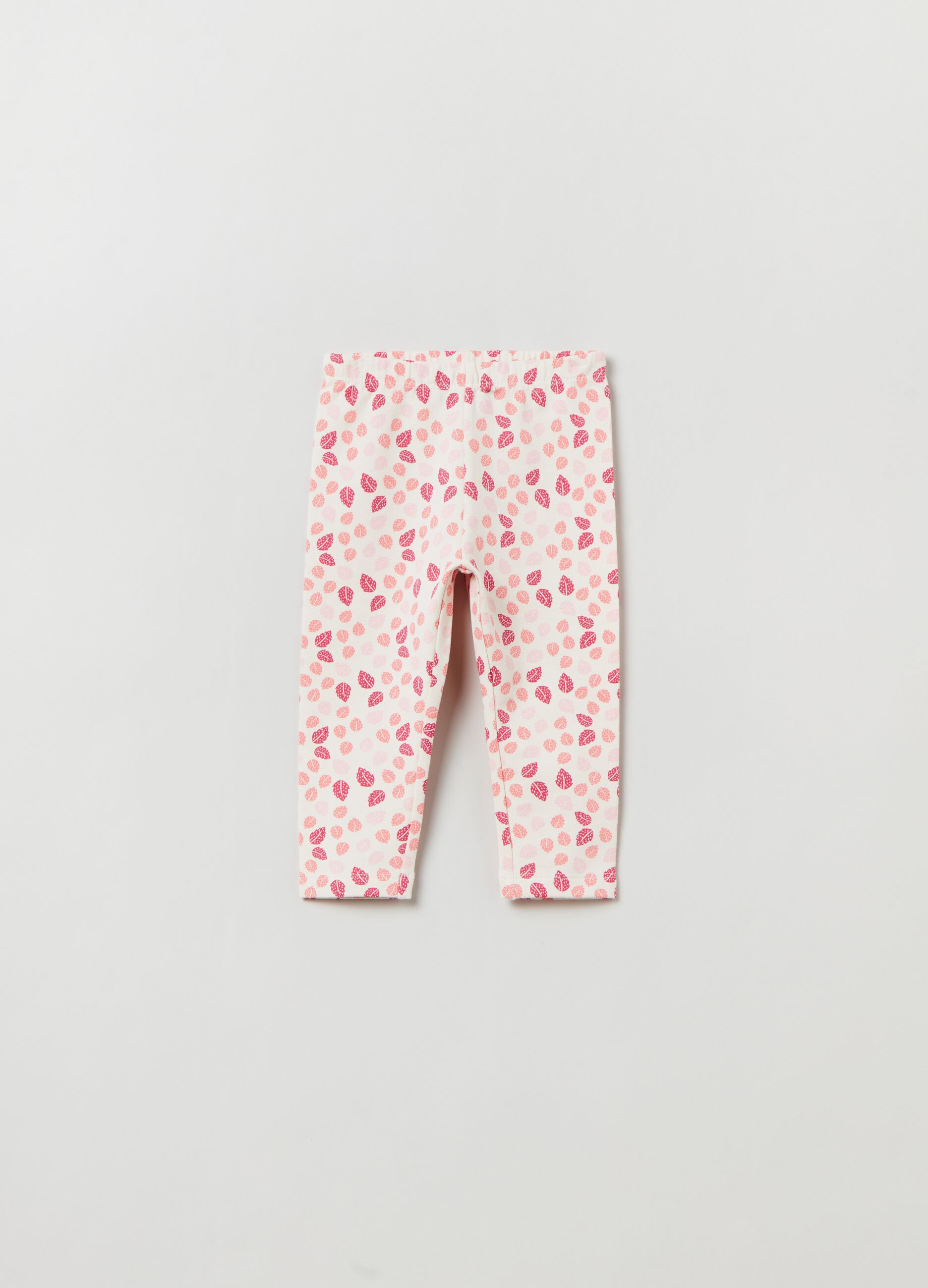Leggings in cotone stretch con stampa_0