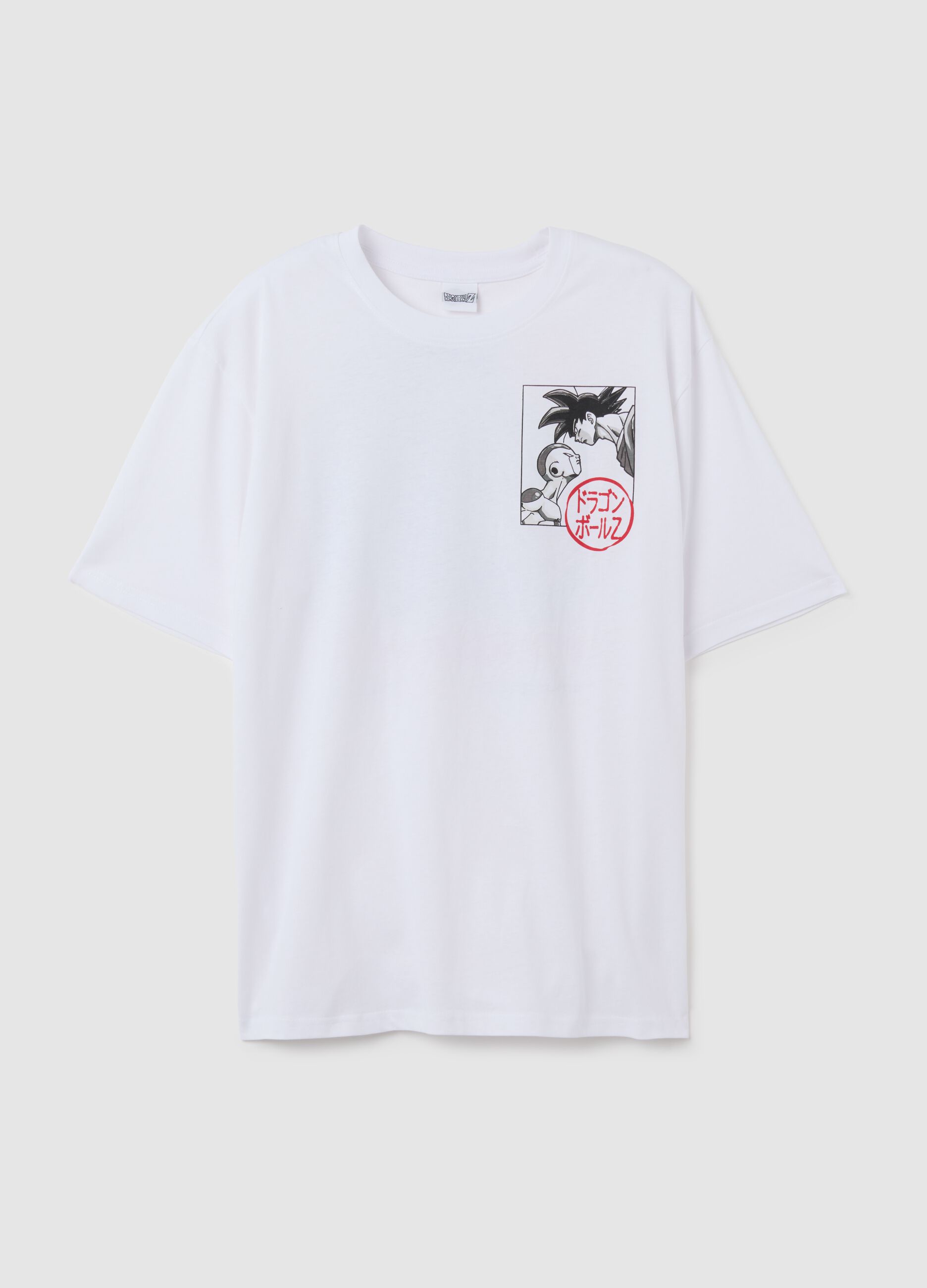 White pure cotton T-shirt relaxed fit with print