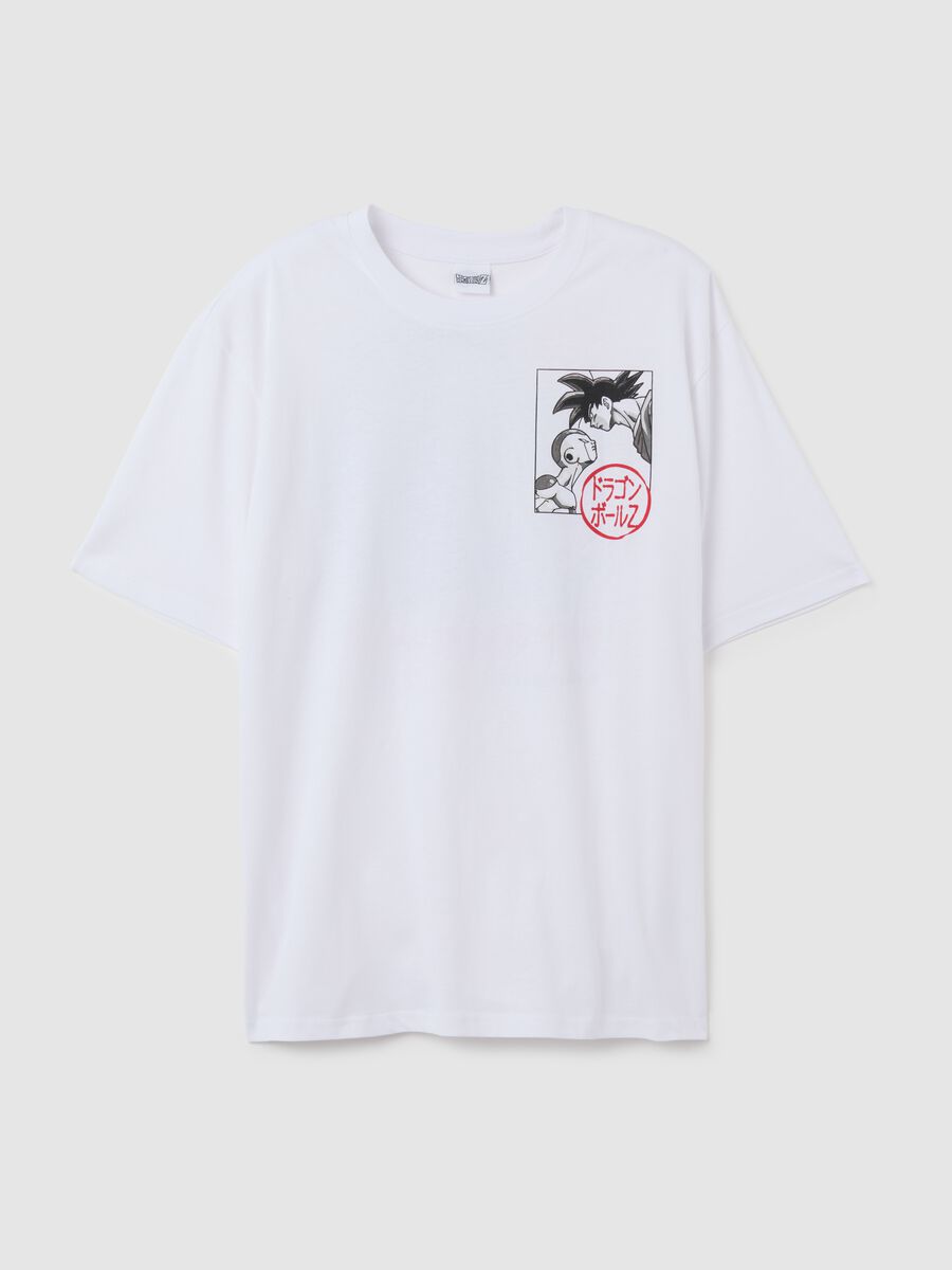 White pure cotton T-shirt relaxed fit with print_0
