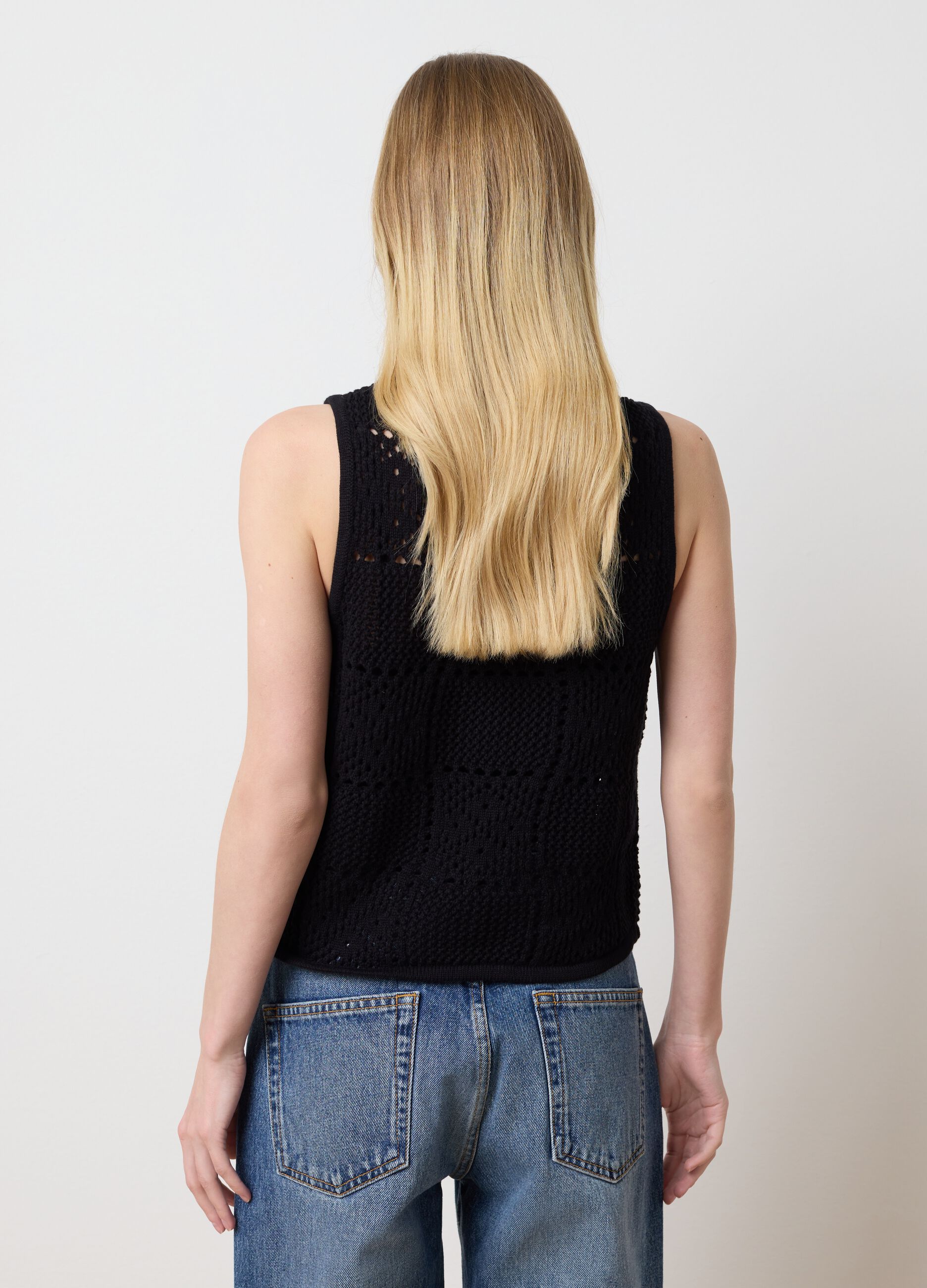 Les Copains Black Cotton Top