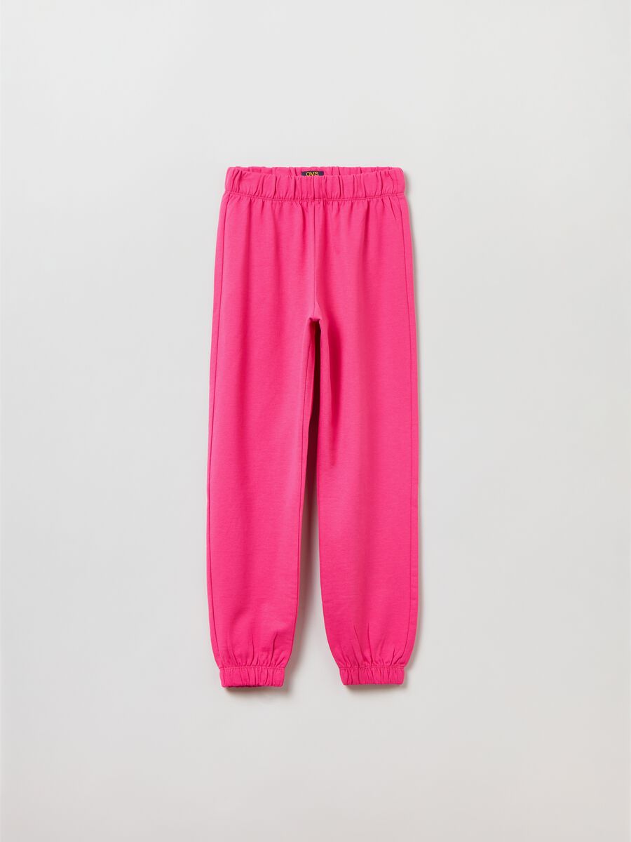 Joggers in cotone tinta unita_0