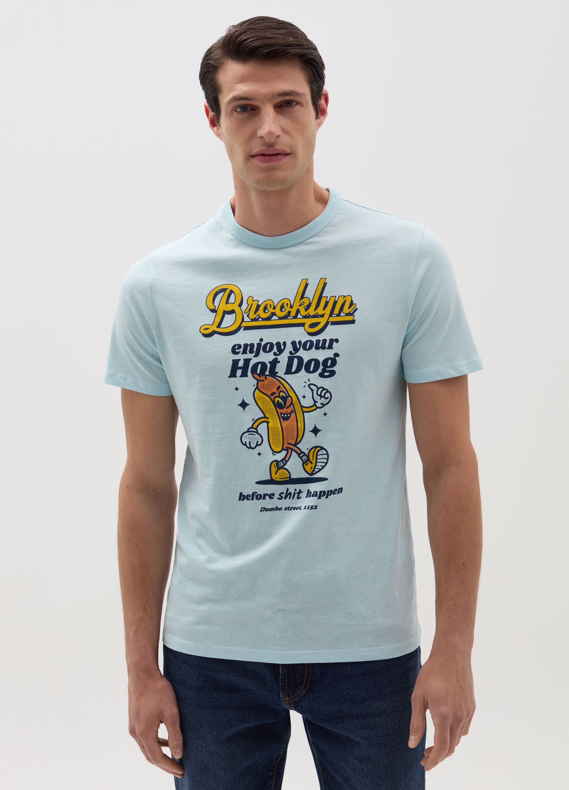 Ovs T-shirt in slub jersey stampa hot dog