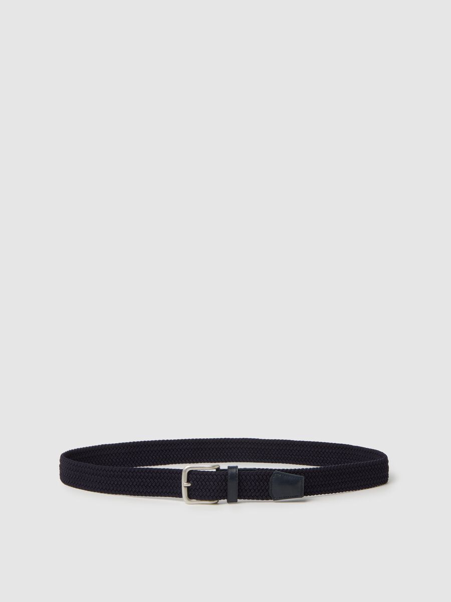 Blue Stretch Genuine Leather Belt_0