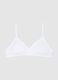 Girls' white stretch cotton triangle bra_0