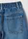 Straight blue denim cotton jeans with details for girls_3