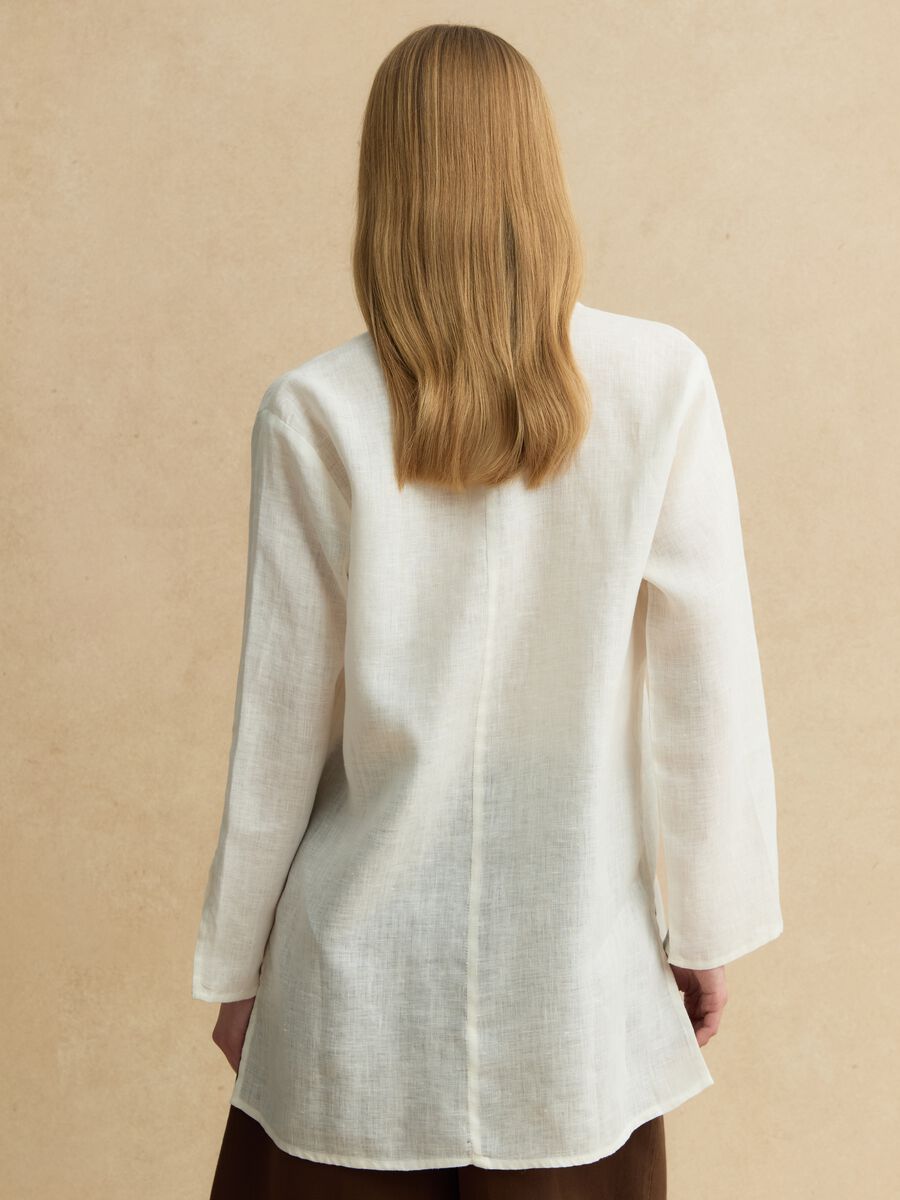 White pure linen shirt with oversized fit_3
