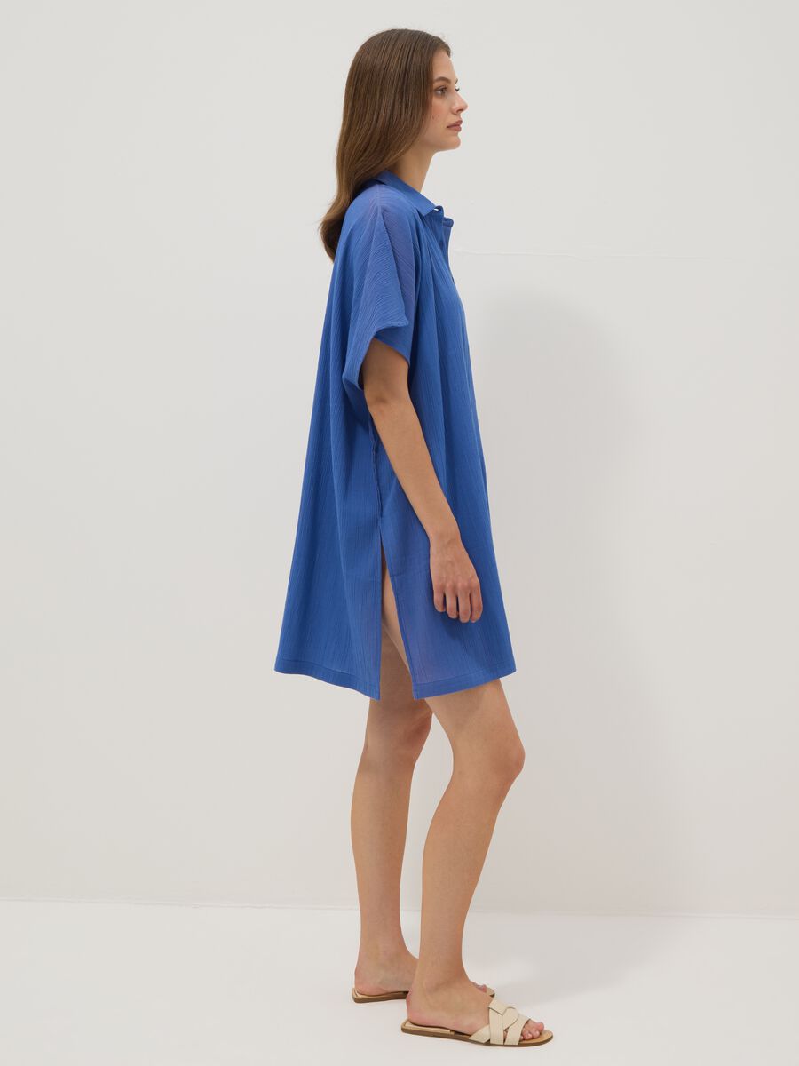 Caftano blu in puro cotone_2