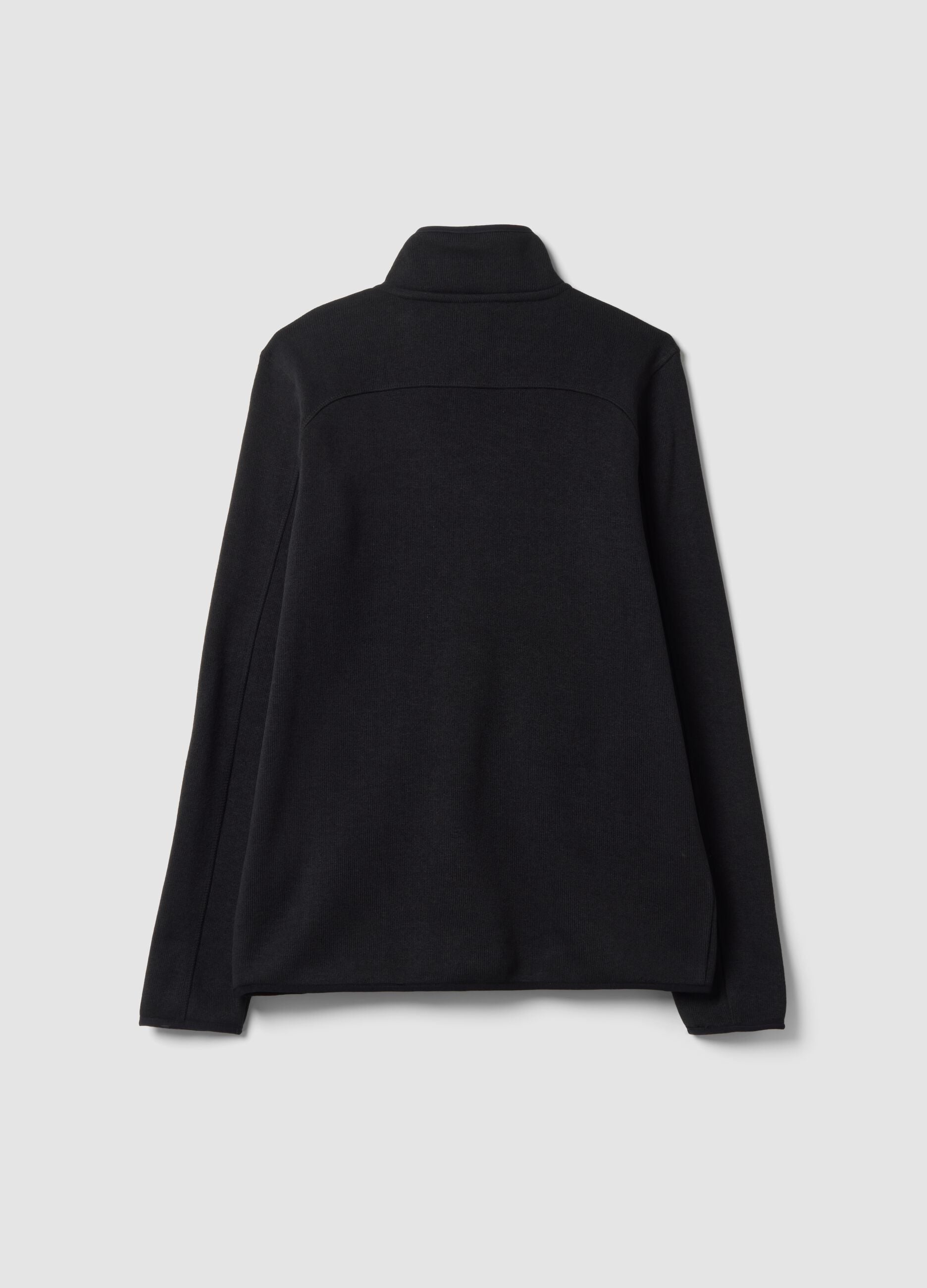 Black full-zip sweatshirt with high collar and Everlast logo
