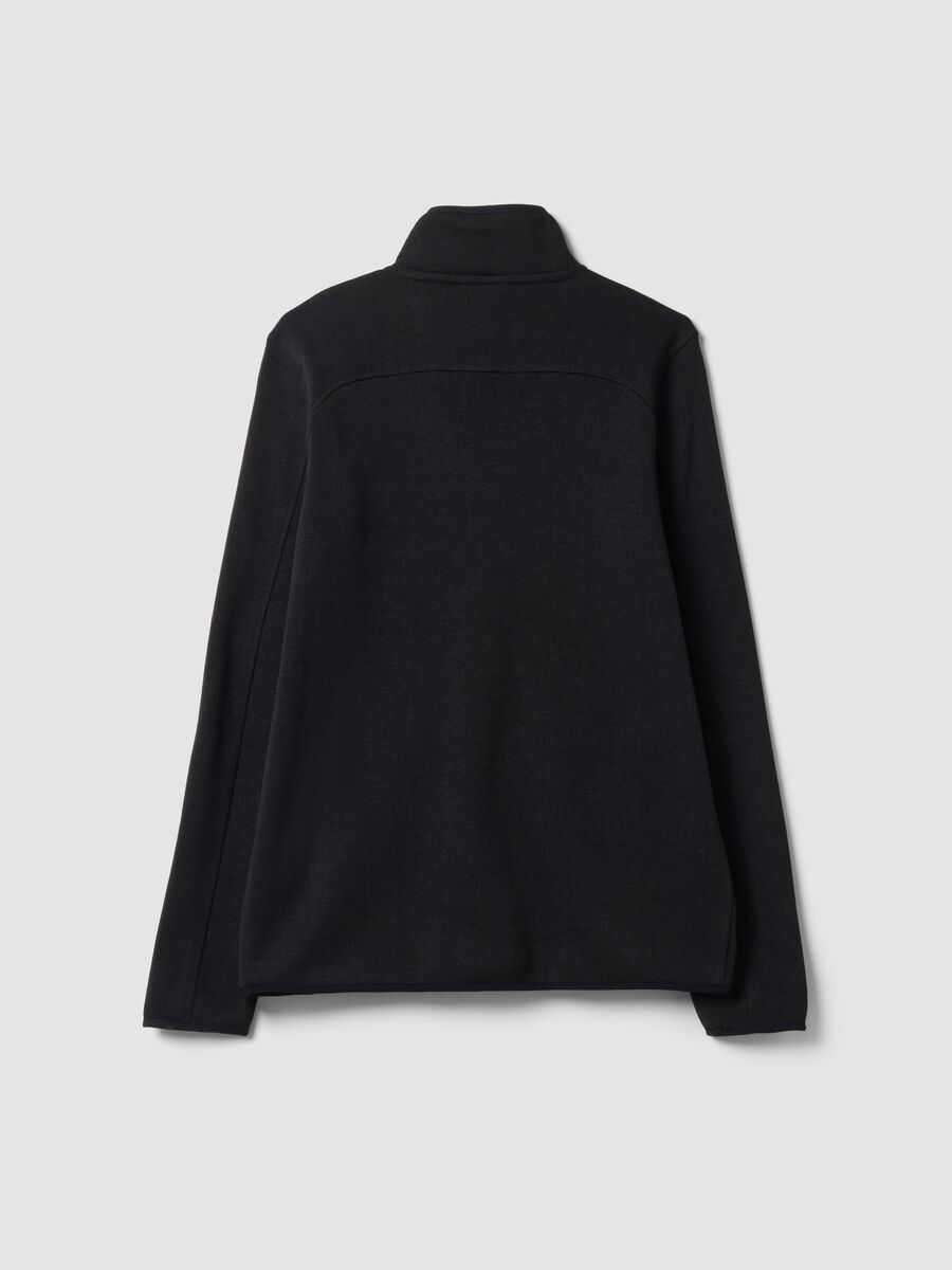 Black full-zip sweatshirt with high collar and Everlast logo_2
