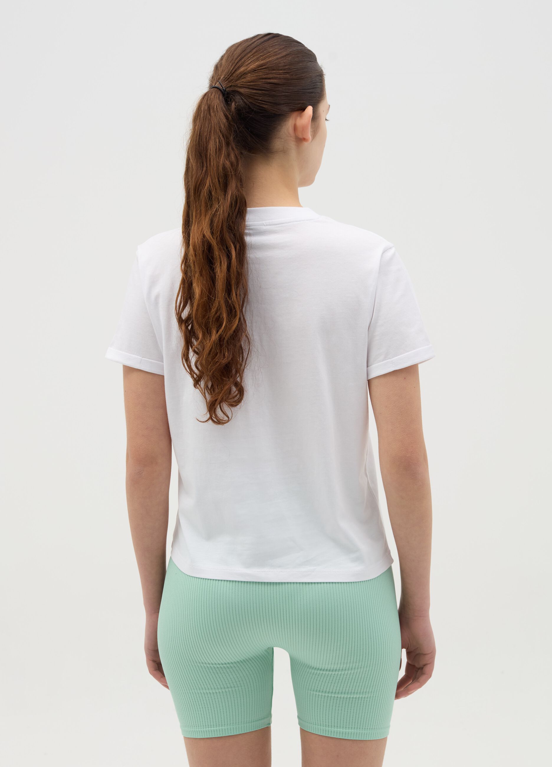 T-shirt with logo print and embroidery