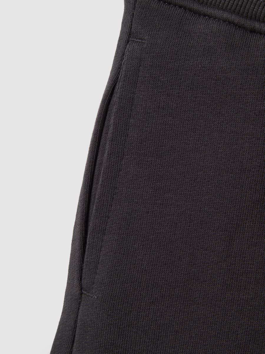 Pantaloni per bambini in puro cotone nero regular fit_3