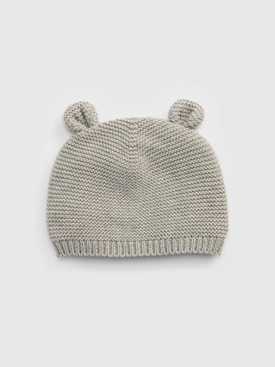 Grey cotton hat for newborn_0
