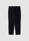 Black slim-fit stretch cotton cargo trousers_2