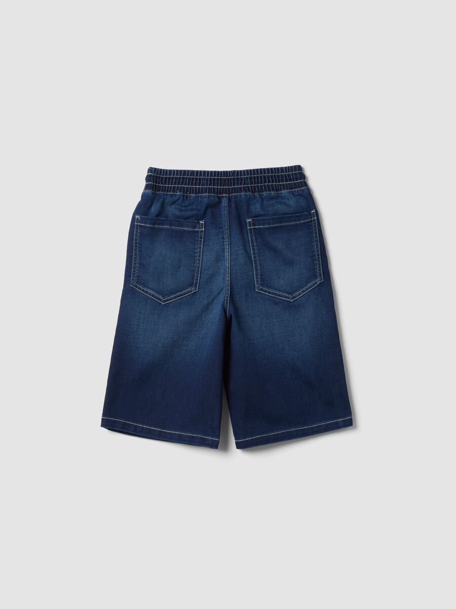 Blue denim shorts in stretch cotton_1