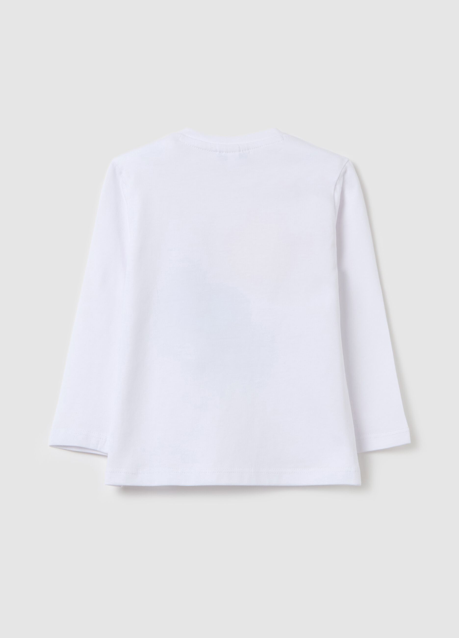 Cotton T-shirt with print and long sleeves