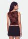 Top fitted rosso in tessuto elasticizzato con fantasia floreale_3