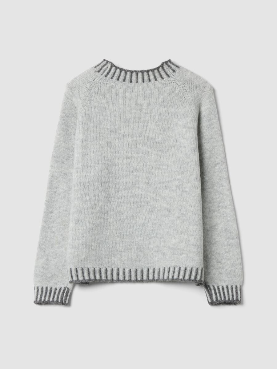 Grey wool-blend jumper with contrast trims, regular fit_2