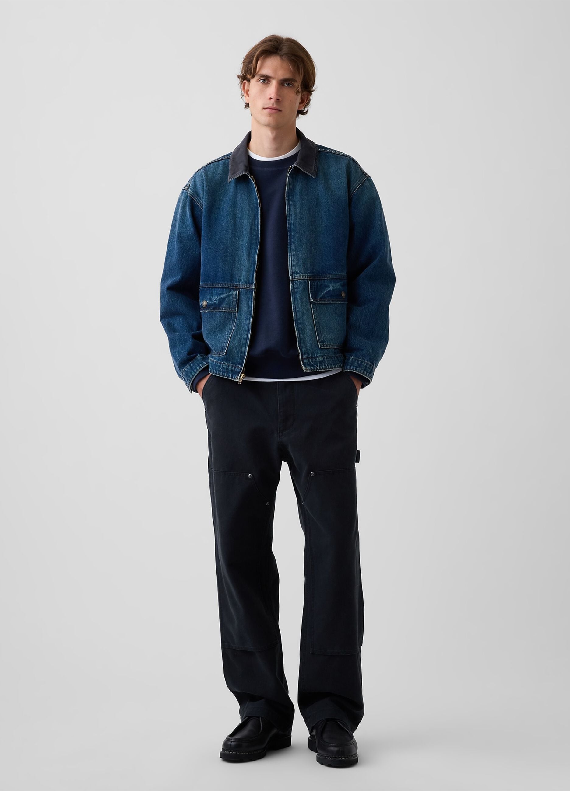 Blue sweatshirt in pure cotton
