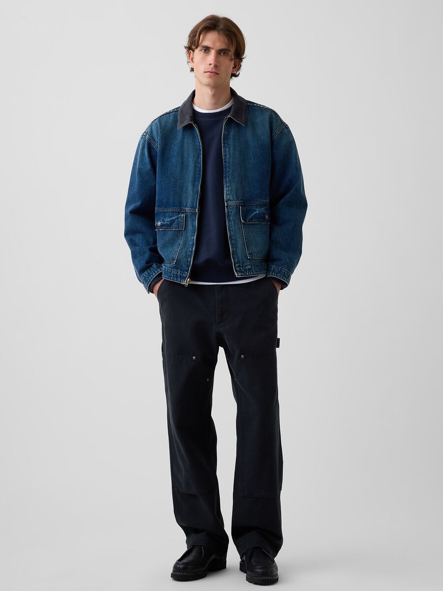 Blue sweatshirt in pure cotton_1