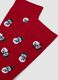 Calze midi rosse in cotone elasticizzato con stampa natalizia_2