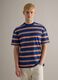 Multicolour striped pure cotton t-shirt with relaxed fit_0