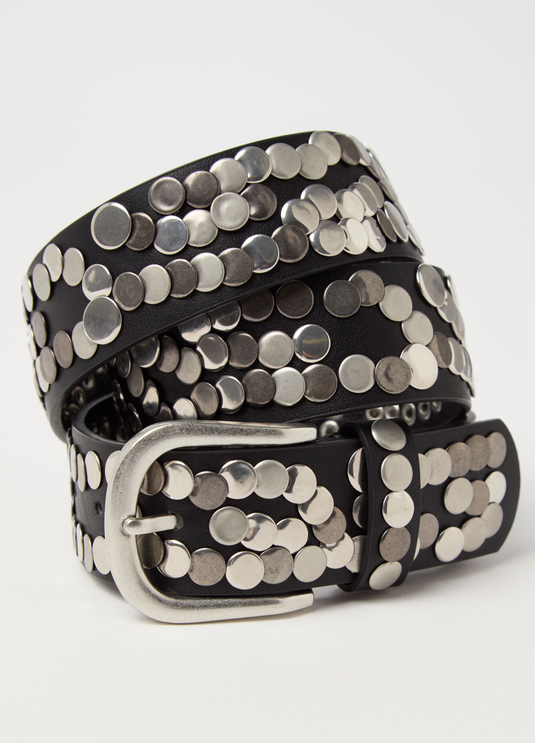 Belt with all-over studs