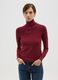 Red Ribbed Sweater with High Neck Regular Fit_1