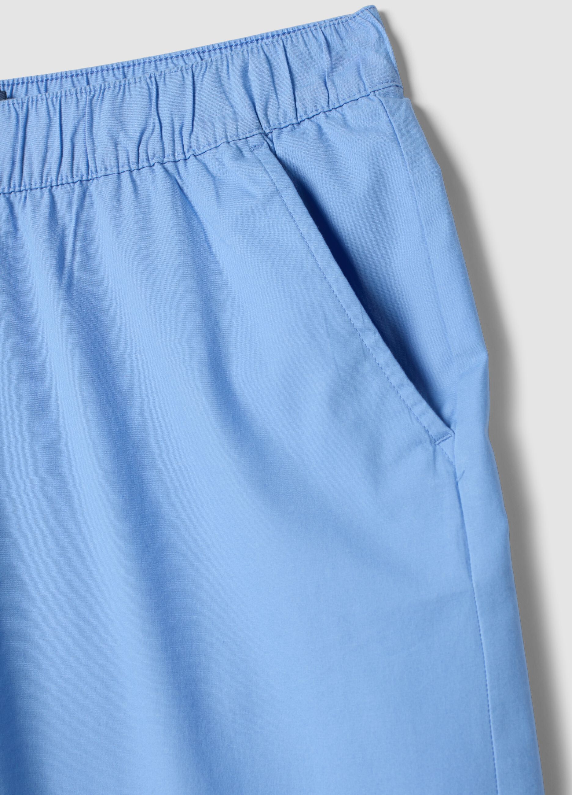 Light blue stretch cotton trousers