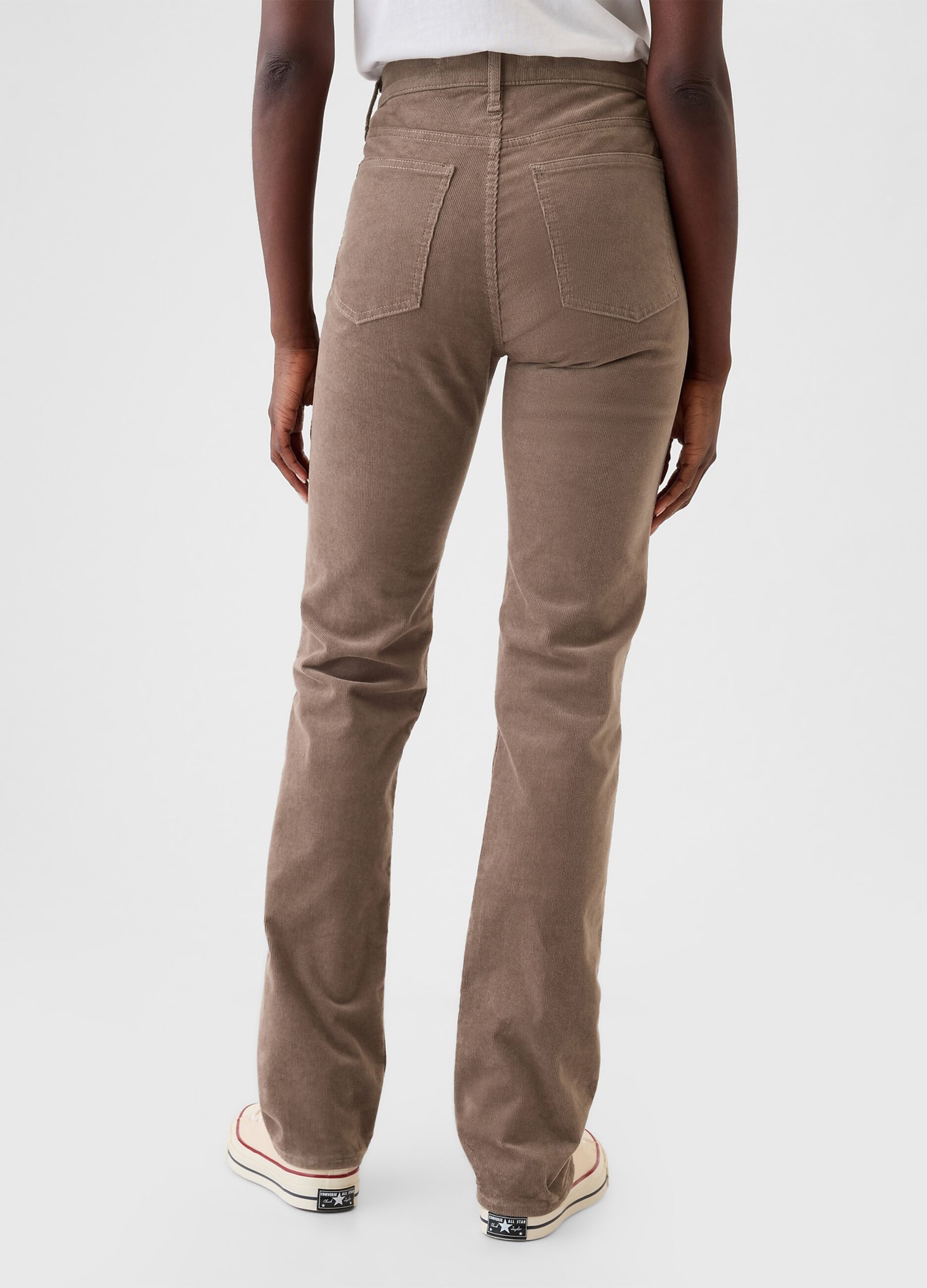 Straight high-rise trousers in corduroy