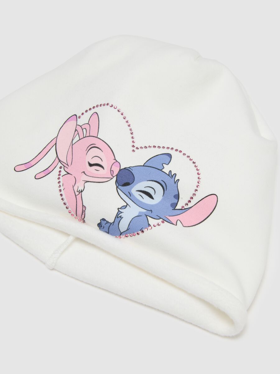 Cappello da ragazza in cotone bianco con cuore_2