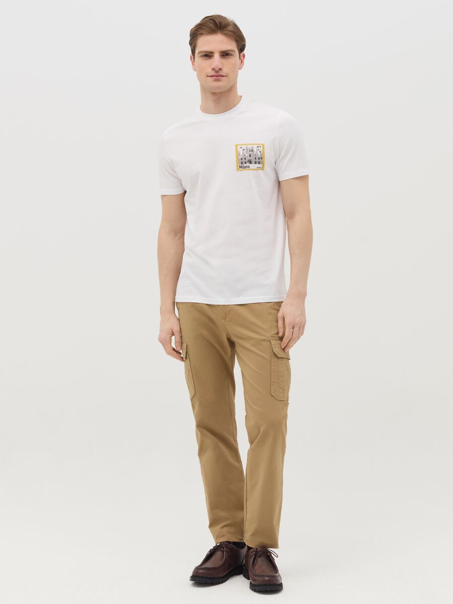 Cotton T-shirt with "Milano" print_1