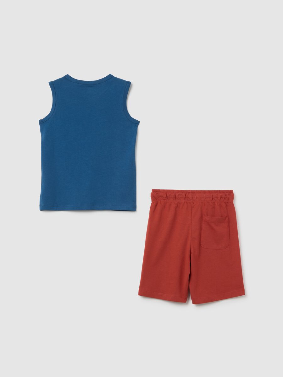 Blue regular fit pure cotton summer set for boys_1