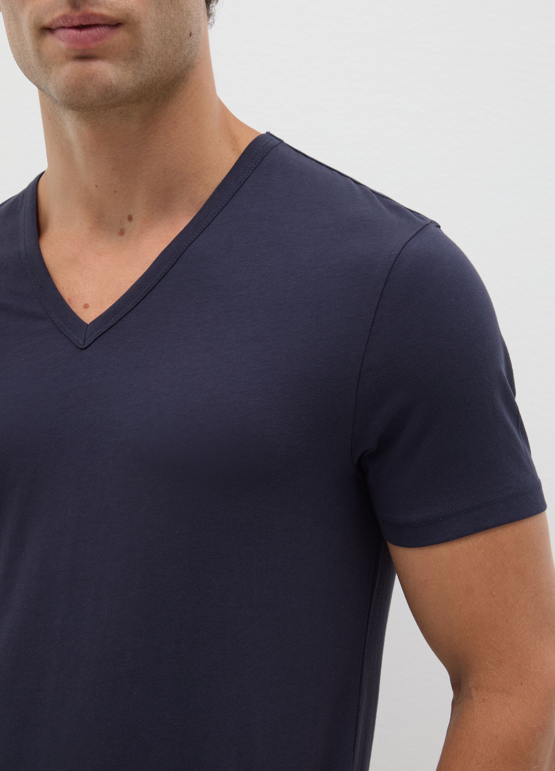 Men's blue pure cotton t-shirt twin pack regular fit
