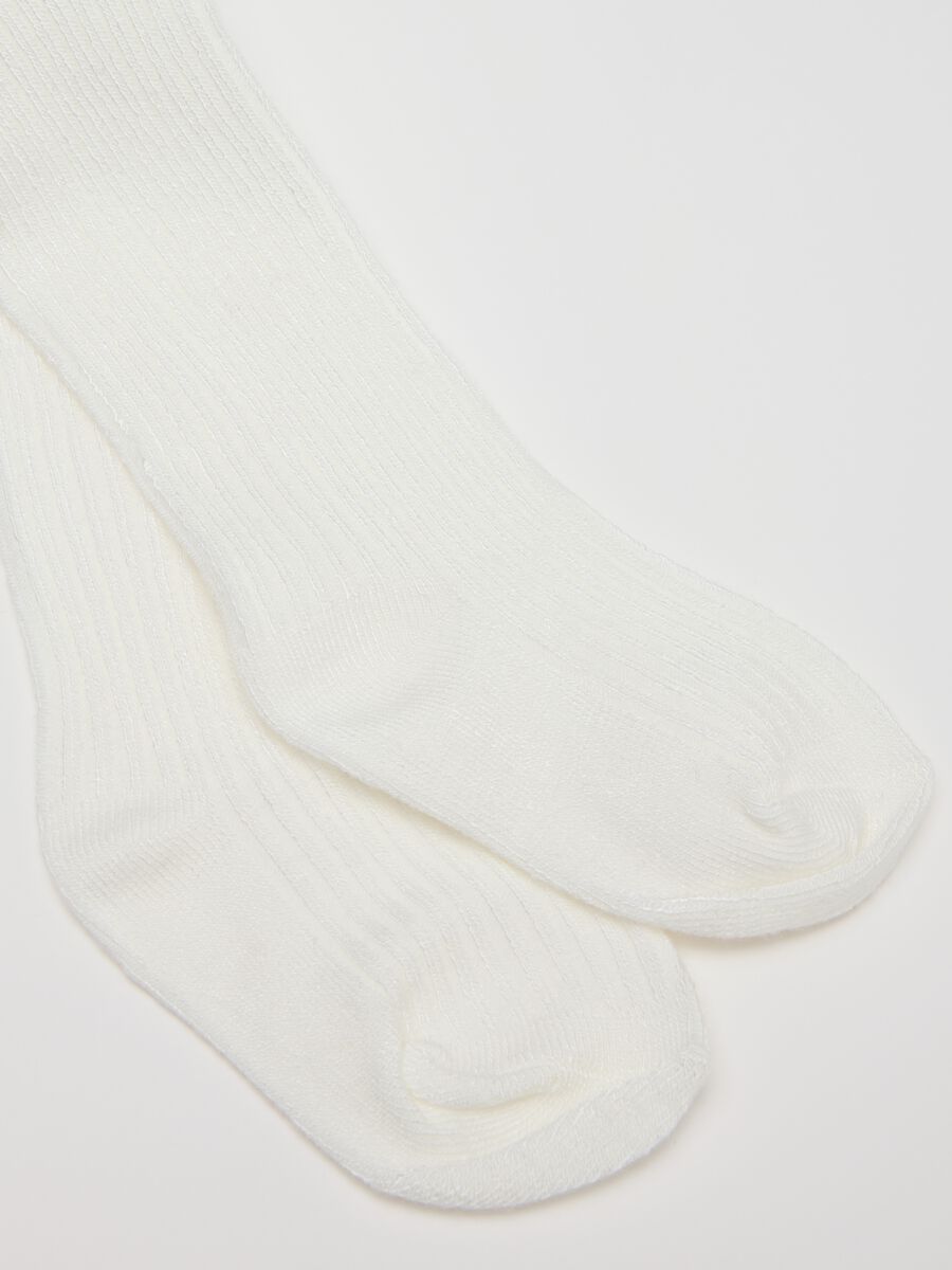 White Stretch Bamboo Tights_1